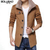 Bolubao New Mens Winter Coat Fashion Wool Blend Casual Fleece Lined Warm Men Jacket Male Overcoat