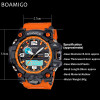BOAMIGO brand men sports watches dual display analog digital LED Electronic quartz watches 50M waterproof swimming watch F5100