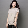 Blusas y Camisas Mujer 2018 Women Summer Fashion Turtleneck Tops Batwing Sleeve Womens Cotton Casual Blouses Loose Ladies Shirts