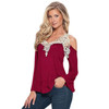 Blusas Femininos 2017 Summer Style Blusas Women Blouses Shirt Off Shoulder Long Sleeve V-Neck Lace Strapless Women Tops 7644