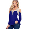 Blusas Femininos 2017 Summer Style Blusas Women Blouses Shirt Off Shoulder Long Sleeve V-Neck Lace Strapless Women Tops 7644