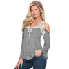 Blusas Femininos 2017 Summer Style Blusas Women Blouses Shirt Off Shoulder Long Sleeve V-Neck Lace Strapless Women Tops 7644