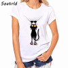 Blusas Femininas 2017 Women Summer Blouses Short Sleeve Q-Neck Blouse Shirts Cat Print Casual Women Shirts Tops Plus Size
