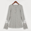 Blusas Femininas 2017 Fashion Women Lace Shirt Spring Autumn Long Sleeve O-Neck Casual Slim Blouse Plus Size S-4XL