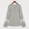Blusas Femininas 2017 Fashion Women Lace Shirt Spring Autumn Long Sleeve O-Neck Casual Slim Blouse Plus Size S-4XL