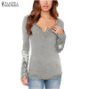 Blusas Femininas 2017 Fashion Women Lace Shirt Spring Autumn Long Sleeve O-Neck Casual Slim Blouse Plus Size S-4XL