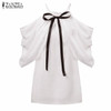 Blusas 2017 Summer Style Halter Neck Bowknot White Shirts Elegant Women Sexy Off Shoulder Blouses Casual Slim Chiffon Tops