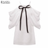 Blusas 2017 Summer Style Halter Neck Bowknot White Shirts Elegant Women Sexy Off Shoulder Blouses Casual Slim Chiffon Tops