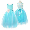 Blue Flower Girls Dress Kids Pageant Party Ball Gown Prom Princess Formal Occassion Long Crossed Back Dress Blue Flower Girls Dress Kids Pageant Party Ball Gown Prom Princess Formal Occassion Long Crossed Back Dress