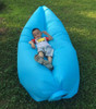 blue air bag, outdoor air instantly inflated bean bag chair