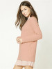 Pretty Pink Round Neck Knitting Sweater Tops