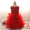 Pretty Baby Girl Fluffy Indant Christening Gowns Baby Girl 1 Year First Birthday Party Dresses For Girls Kids Vestido Infantil