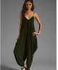 Preself Summer Harem Romper Jumpsuit Coveralls Women's Playsuit with Spaghetti Strap Deep V-Neck Plus Size