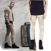 2017 new Khaki Blue Black Ripped jeans Men Denim Pant Hole Zipper Biker Jeans man Slim Skinny Destroyed Torn Jean Pants Joggers