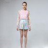 Lychee Punk Style Summer Women Harajuku Skirt Holographic Hologram Metallic Skirt Silver Pleated Mini Skirt Saia