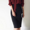 LXUNYI Fall 2017 Formal Office Skirt For Women Knee Length Korean Work Slim Ladies Skirts Pencil Black White High Waist Skirt