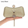 LUXY MOON Women Evening Bags Fashion Tassel Lady Diamond Clutch Chain Shoulder Bag Small Purse Messenger Bag Handbags ZD739