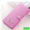 Luxury PU leather Flip Cover For Lenovo Vibe A / A1000 A1000m A2800 A2800d Mobile Phone Bag Case Cover With LOVE & Rose Diamond