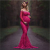 Maternity Photography Props Maxi Pregnant Women Gown Lace Pregnancy Dress Fancy Shooting Photo Pregnant Trailing Dress Plus