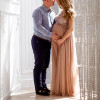 Maternity Maxi Tulle Dress With Tonal Delicate Sequins