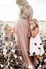 Maternity Maxi Tulle Dress With Tonal Delicate Sequins