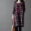 Maternity Clothing Spring Autumn Cotton Linen Maternity Dress Maternity Fashion Plaid One-piece Princess Dress Pregnant Women