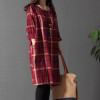 Maternity Clothing Spring Autumn Cotton Linen Maternity Dress Maternity Fashion Plaid One-piece Princess Dress Pregnant Women