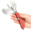 Stainless SteelSpoon Fork Knife Bottle Opener Multi-function Folding Cutlery Set Outdoor Camping Picnic Tableware Set GI642858