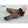 Sparsil Women Sexy Hollow Out Fishnet Socks Cute Bow Knot Mesh Net Ankle Sock Breathable Elastic Black Short Calcetines