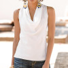 SPARSHINE Plus Size O-Neck Multicolor Chiffon Shirts Fashion Summer Women Blouse Sleeveless Women Tops Office Shirt Blusas