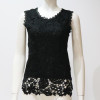 2017 New Fashion Women White Lace Blouse O-neck Sleeveless Shirts Blusas Elegant Blouse Shirt Women Summer Tops Plus Size S-XXXL
