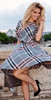 2017 new fashion women plaid print dress casual o-neck half sleeve tunic vintage dresses plus size