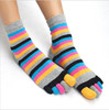 2017 New Fashion Women Funny Stripe Toe Socks Cotton Five Fingers Socks Casual Soft Socks With Toes Colorful Socks 5 color 35-39