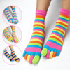 2017 New Fashion Women Funny Stripe Toe Socks Cotton Five Fingers Socks Casual Soft Socks With Toes Colorful Socks 5 color 35-39
