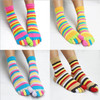 2017 New Fashion Women Funny Stripe Toe Socks Cotton Five Fingers Socks Casual Soft Socks With Toes Colorful Socks 5 color 35-39