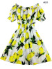 2017 new Fashion Women cherry Maxi Long Casual Summer Autumn Beach Party cotton Dress WC0584-7