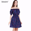 2017 new Fashion Women cherry Maxi Long Casual Summer Autumn Beach Party cotton Dress WC0584-7