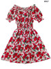 2017 new Fashion Women cherry Maxi Long Casual Summer Autumn Beach Party cotton Dress WC0584-7