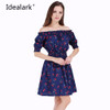 2017 new Fashion Women cherry Maxi Long Casual Summer Autumn Beach Party cotton Dress WC0584-7