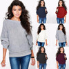 2017 new fashion women casual loose autumn winter long sleeve batwing sleeve knitted jumper pullovers sweaters tops