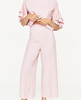 2017 NEW Fashion Woman Solid Color White Black Pink Wide Leg Trousers Loose Cropped Pants