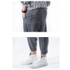 Aolamegs Mens Casual Pants Cotton Summer Thin Section Loose Harem Pants Striped Radish Pants Male Top Quality High Street Tops