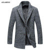 Aolamegs Men Winter Jackets Woolen Coats Fashion Slim Fit Men's Windproof Overcoat Warm Outerwear Business Casual Jacket Parka