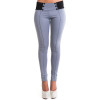 Women tight pants high waist push up patchwork button workout trousers