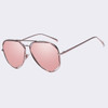 AOFLY New Metal Frame Women Fashion Sunglasses Geometry Double-Bridge Personality Brand Design Sunglasses Mirror Glasses UV400