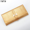 AOEO wallet female genuine leather slim purse for women long and short Ladies handy purses and handbag womens wallets and purses