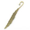 Antique Copper/Silver Tone/Antique Silver/Antique Bronze Zinc Alloy Feather Charm Bookmarks Home Office Storage, 5PCs