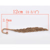 Antique Copper/Silver Tone/Antique Silver/Antique Bronze Zinc Alloy Feather Charm Bookmarks Home Office Storage, 5PCs