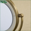 Antique Brass LED Light Makeup Mirrors 8"Round Dual Sides 3X /1X Mirrors Bathroom Cosmetic Mirror Wall Mount Magnifying Mirror