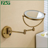 Antique Brass LED Light Makeup Mirrors 8"Round Dual Sides 3X /1X Mirrors Bathroom Cosmetic Mirror Wall Mount Magnifying Mirror